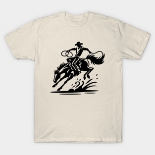 Rodeo Cowboy Riding Bronco T-Shirt